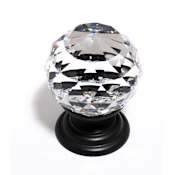 Alno Faceted 1-1/4" Round Crystal Ball Luxury Cabinet Knob With Solid Brass Base Bronze