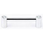 Alno Contemporary 3.5" Center to Center Luxury Solid Brass Cabinet Handle Drawer Pull with Swarovski Crystals Polished Chrome