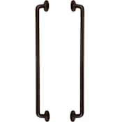 Alno Sierra Set of (2) - 10" Center to Center Distressed Rustic Solid Bronze Back to Back Swinging / Sliding Door Handles - Pulls / Shower Door Handles Dark Bronze