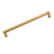 Alno Alta Moda 12" Center to Center Modern Ridged Round Appliance Handle / Appliance Pull - Made in Italy Champagne