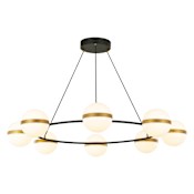 Alora Lighting Tagliato 43" Wide Ring Chandelier Matte Black / Brushed Gold