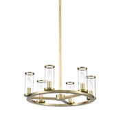 Alora Lighting Revolve 6 Light 17" Wide Taper Candle Chandelier Natural Brass