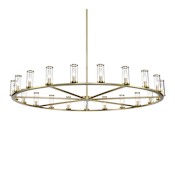Alora Lighting Revolve 21 Light 60" Wide Taper Candle Chandelier Natural Brass