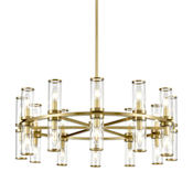 Alora Lighting Revolve 24 Light 32" Wide Taper Candle Chandelier Natural Brass