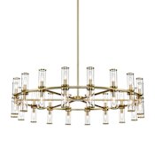 Alora Lighting Revolve 36 Light 47" Wide Taper Candle Chandelier Natural Brass
