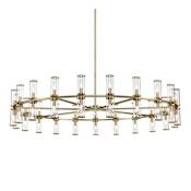 Alora Lighting Revolve 42 Light 60" Wide Taper Candle Chandelier Natural Brass