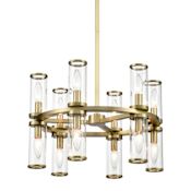 Alora Lighting Revolve 12 Light 17" Wide Taper Candle Chandelier Natural Brass