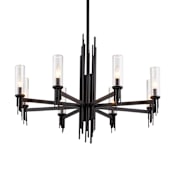Alora Lighting Torres 2" Wide Chandelier Clear Ribbed Glass / Matte Black