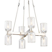 Alora Lighting Lucian 8 Light 22" Wide Crystal Chandelier Clear Crystal / Polished Nickel