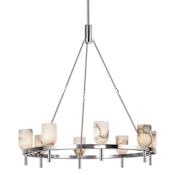 Alora Lighting Lucian 8 Light 37" Wide Ring Chandelier Polished Nickel / Alabaster