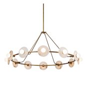 Alora Lighting Dahlia 47" Wide LED Ring Chandelier Vintage Brass / Alabaster