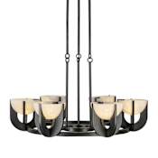 Alora Lighting Colette 28" Wide LED Ring Chandelier Urban Bronze / Alabaster