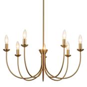 Alora Lighting Ember 7 Light 26" Wide Taper Candle Style Chandelier Brushed Gold