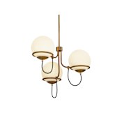 Alora Lighting Alba 3 Light 23" Wide Chandelier Aged Brass / Opal Glass