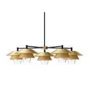 Alora Lighting Tetsu 5 Light 29" Wide Chandelier Brushed Gold / Clear Glass