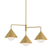 Alora Lighting Remy 3 Light 22" Wide Chandelier Brushed Gold / Opal Glass