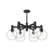 Alora Lighting Castilla 6 Light 30" Wide Chandelier with Clear Glass Shades Matte Black