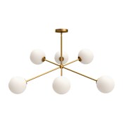 Alora Lighting Cassia 6 Light 40" Wide Chandelier with Opal Glass Shades Aged Gold