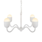 Alora Lighting Effie 4 Light 27" Wide Chandelier with Frosted Glass Shades Antique White / Opal Glass