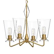 Alora Lighting Salem 4 Light 23" Wide Chandelier with Clear Glass Shades Brushed Gold