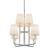 Alora Lighting Plisse 8 Light 30" Wide Chandelier with Opal Glass Shades Chrome