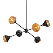 Alora Lighting Daphne 6 Light 38" Wide Chandelier Matte Black / Brown Cotton Rope