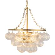 Alora Lighting Faye 6 Light 24" Wide Waterfall Chandelier Brushed Gold / Clear Ribbed Glass