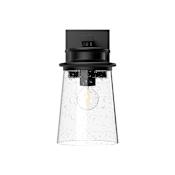 Alora Lighting Quincy 11" Tall Outdoor Wall Sconce with Clear Bubble Glass Shade Black Textured
