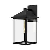 Alora Lighting Larchmont 13" Tall Outdoor Wall Sconce with Clear Glass Shade Black Textured