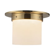 Alora Lighting Mineral 8" Wide Flush Mount Cylindrical Ceiling Fixture Patina Brass / Alabaster
