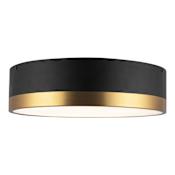 Alora Lighting Brisbane 3 Light 16" Wide Flush Mount Drum Ceiling Fixture Aged Gold / Matte Black