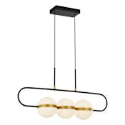 Alora Lighting Tagliato 32" Wide LED Linear Chandelier with Frosted Acrylic Shades Matte Black / Brushed Gold