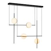 Alora Lighting Tagliato 19" Wide Linear Pendant Matte Black / Brushed Gold
