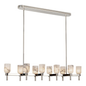 Alora Lighting Lucian 10 Light 52" Wide Linear Pendant Polished Nickel / Alabaster