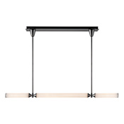 Alora Lighting Edwin 48" Wide LED Linear Pendant Urban Bronze / Frosted Ribbed Glass