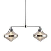 Alora Lighting Willard 2 Light 41" Wide Linear Pendant Polished Nickel / Clear Prismatic Glass