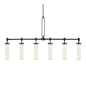 Alora Lighting Wynwood 6 Light 52" Wide Linear Pendant Urban Bronze / Glossy Opal Glass