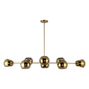 Alora Lighting Willow 8 Light 48" Wide Linear Chandelier with Copper Glass Shades Brushed Gold