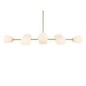 Alora Lighting Willow 8 Light 48" Wide Linear Chandelier with Opal Glass Shades Brushed Gold