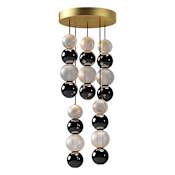 Alora Lighting Onyx 15" Wide LED Multi Light Pendant Natural Brass