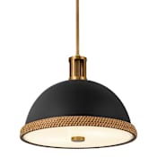 Alora Lighting Doral 2 Light 17" Wide Pendant Matte Black / Vintage Brass