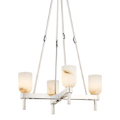 Alora Lighting Lucian 4 Light 22" Wide Chandelier Polished Nickel / Alabaster