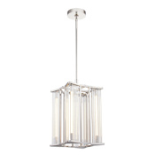 Alora Lighting Sabre 9" Wide LED Mini Pendant Polished Nickel / Ribbed Glass