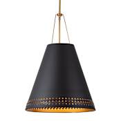 Alora Lighting Brickell 3 Light 20" Wide Pendant Matte Black / Hazelnut Leather