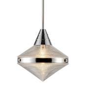 Alora Lighting Willard 14" Wide Pendant Polished Nickel / Clear Prismatic Glass