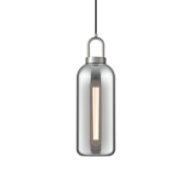 Alora Lighting Soji 5" Wide Mini Pendant with Smoked Glass Shade Brushed Nickel