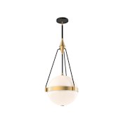 Alora Lighting Harmony 14" Wide Pendant Brushed Gold / Glossy Opal