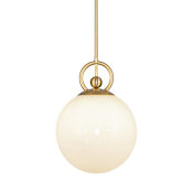 Alora Lighting Fiore 10" Wide Pendant Brushed Gold / Glossy Opal Glass