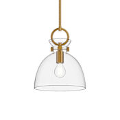 Alora Lighting Waldo 11" Wide Pendant Aged Gold / Clear Glass