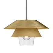 Alora Lighting Tetsu 16" Wide Pendant Brushed Gold / Clear Glass